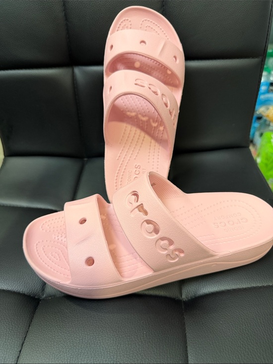 CROCS Shoes - CROCS Light Pink Two-Strap Slide Sandals